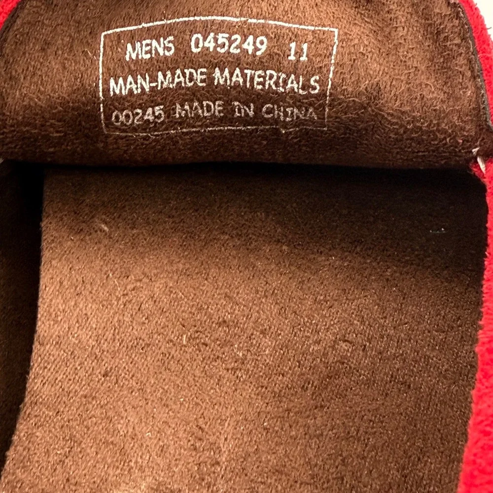 David Stone‎ Mens Red Faux Suede Bit Driving Loafers Size 11 045249 Moc Toe